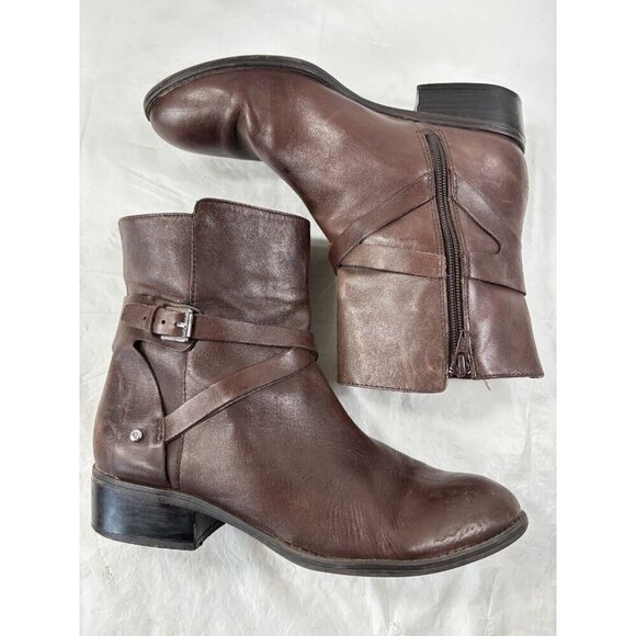 Lauren Ralph Lauren Marisol Brown Leather Ankle Zip Boots Women's Sz 8B - Picture 7 of 14